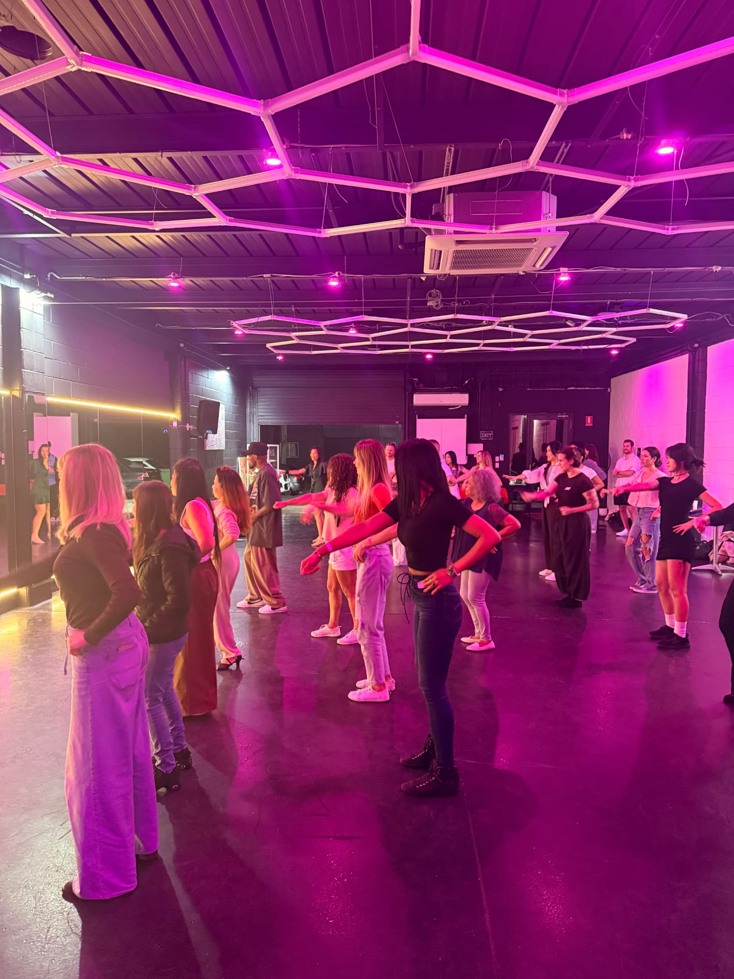 Beginner dance class learning together at JT Dance Academy in Southport
